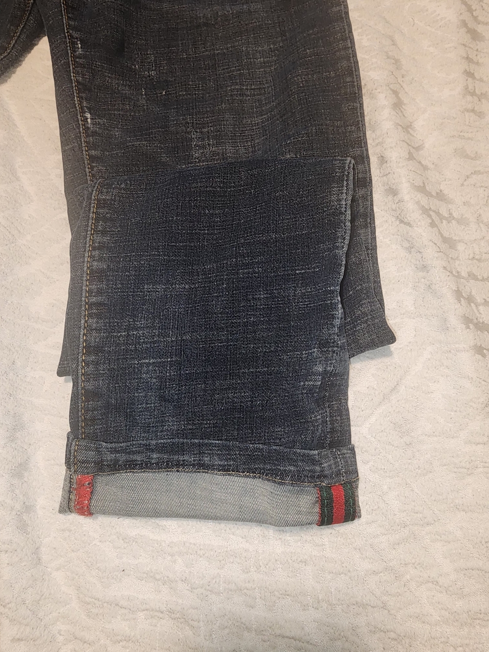 Gucci Dark Wash Jeans with Signature Web and Bee - Picture 5 of 6